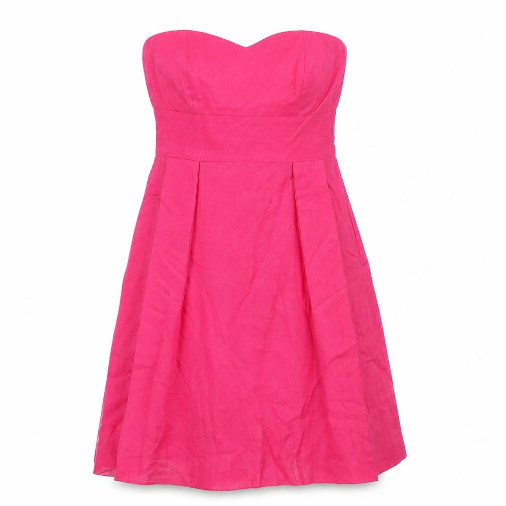 Monsoon Womens Pink Silk A-Line Size 12 Off the Shoulder Zip - Formal
