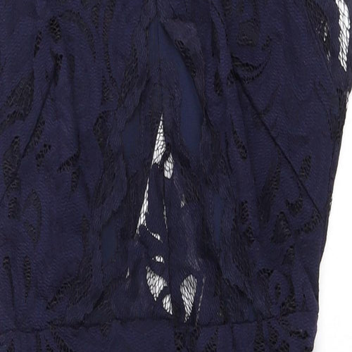 H&M Womens Blue Polyamide Pencil Dress Size 8 Halter Tie - Open Back