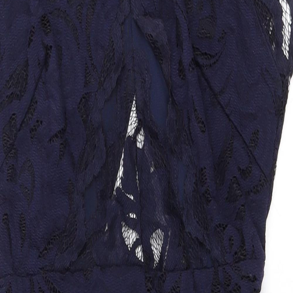 H&M Womens Blue Polyamide Pencil Dress Size 8 Halter Tie - Open Back