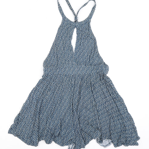 Ecote Womens Blue Viscose Playsuit One-Piece Size M - Open Back