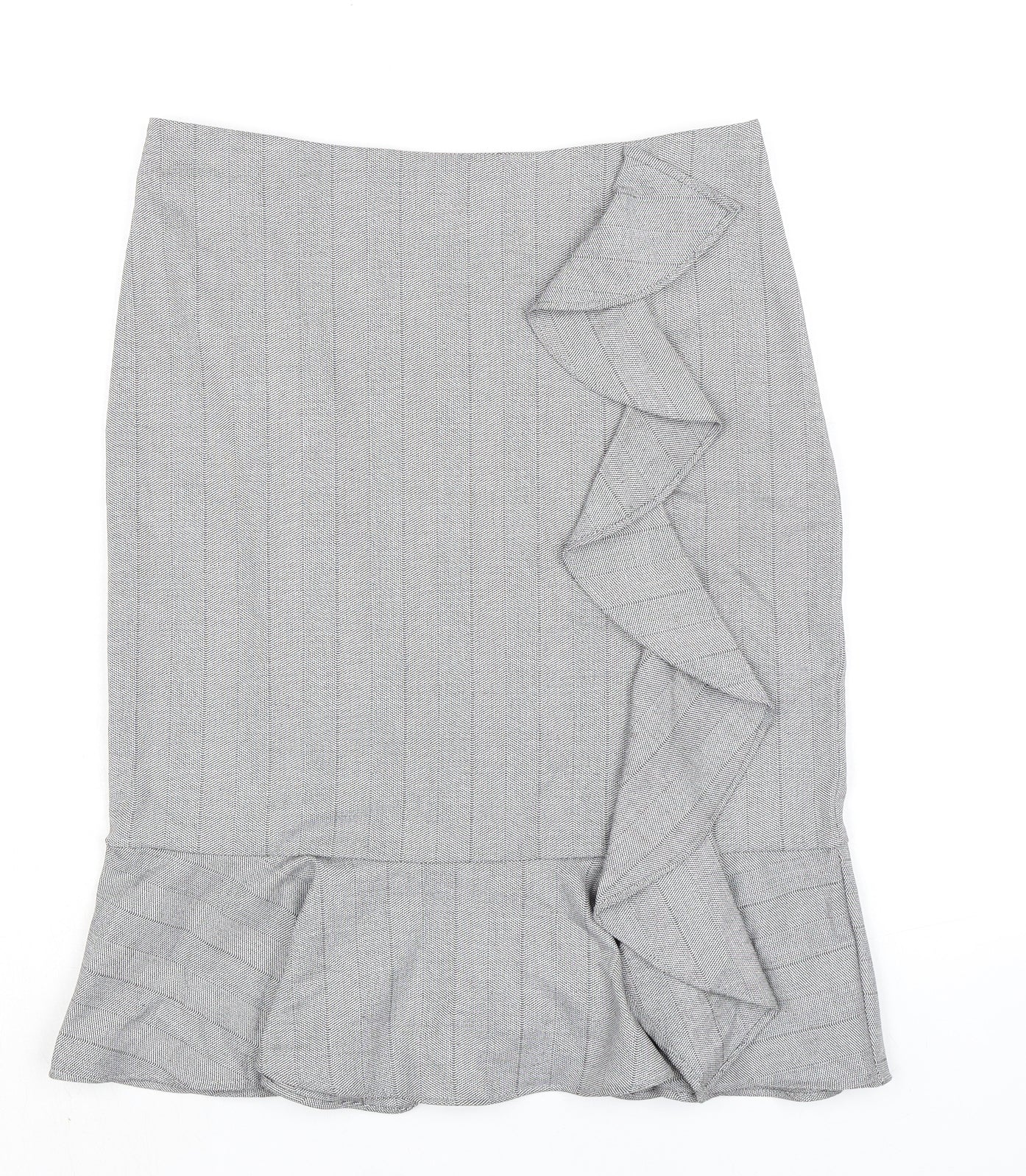 Marks and Spencer Womens Black Polycarbamide Straight & Pencil Skirt Size 12 Zip