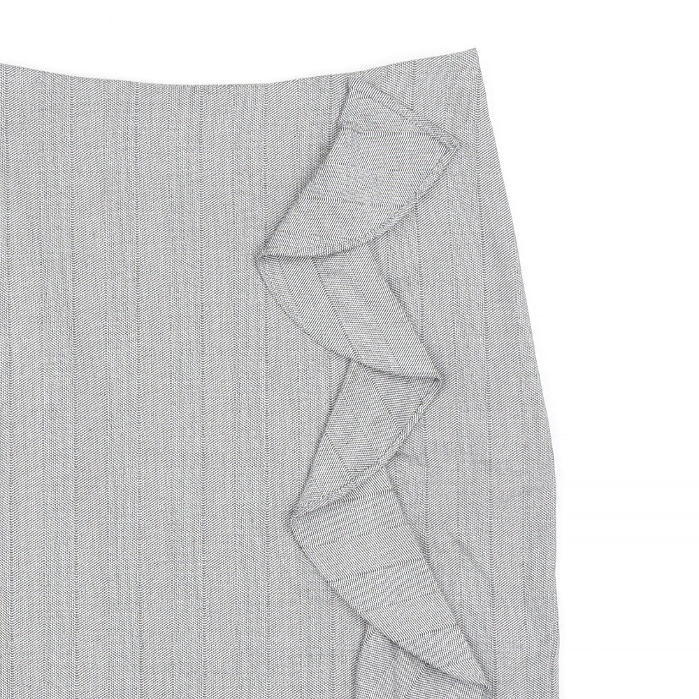 Marks and Spencer Womens Black Polycarbamide Straight & Pencil Skirt Size 12 Zip