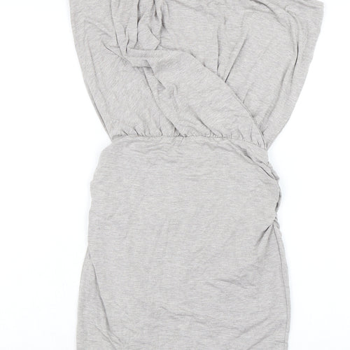 Lable Lab Womens Grey Viscose Pencil Dress Size 6 Round Neck - Elasticated Waist
