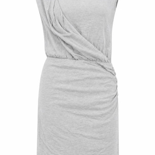 Lable Lab Womens Grey Viscose Pencil Dress Size 6 Round Neck - Elasticated Waist