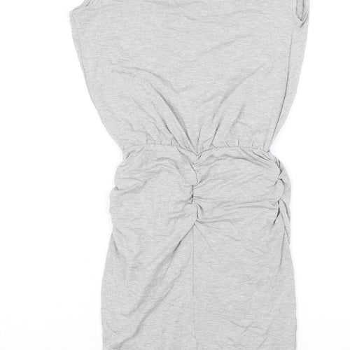 Lable Lab Womens Grey Viscose Pencil Dress Size 6 Round Neck - Elasticated Waist