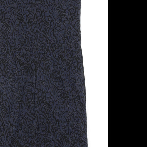 Per Una Womens Blue Acrylic Pencil Dress Size 12 Collared Zip