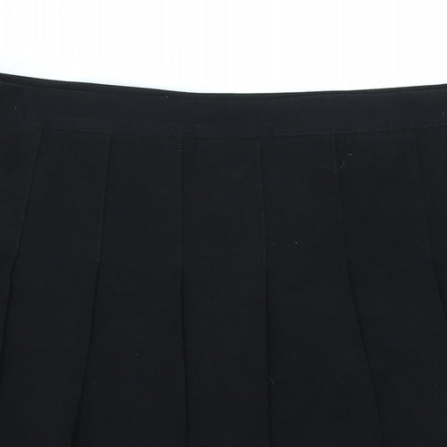 Urban Coco Womens Black Cotton Pleated Skirt Size XL Zip
