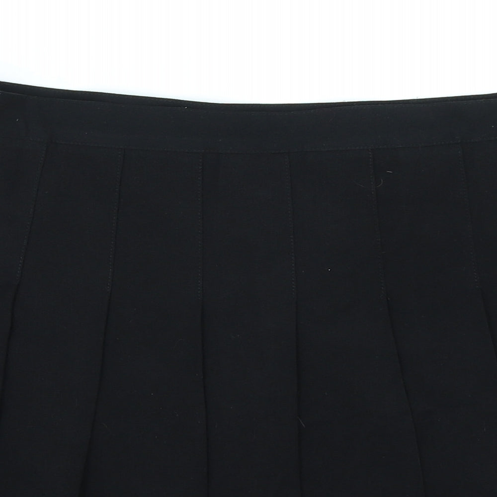 Urban Coco Womens Black Cotton Pleated Skirt Size XL Zip