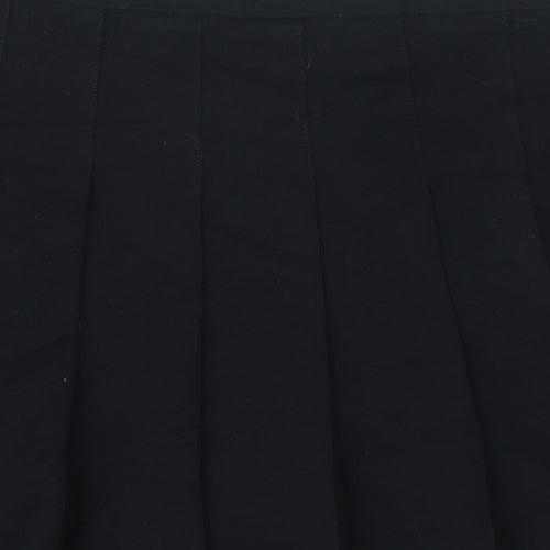 Urban Coco Womens Black Cotton Pleated Skirt Size XL Zip