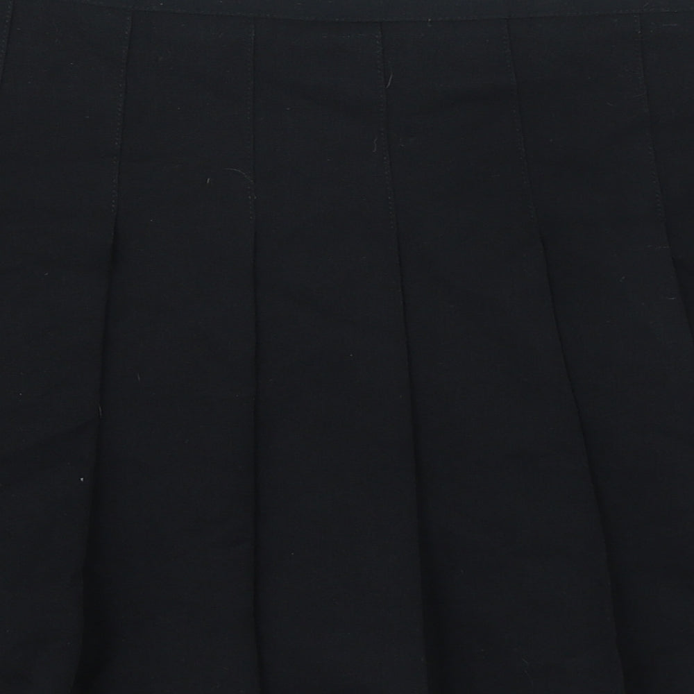 Urban Coco Womens Black Cotton Pleated Skirt Size XL Zip