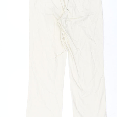 Cotton Traders Womens Beige Cotton Chino Trousers Size 10 L28 in Regular Tie