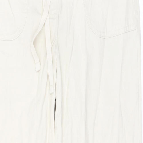 Cotton Traders Womens Beige Cotton Chino Trousers Size 10 L28 in Regular Tie