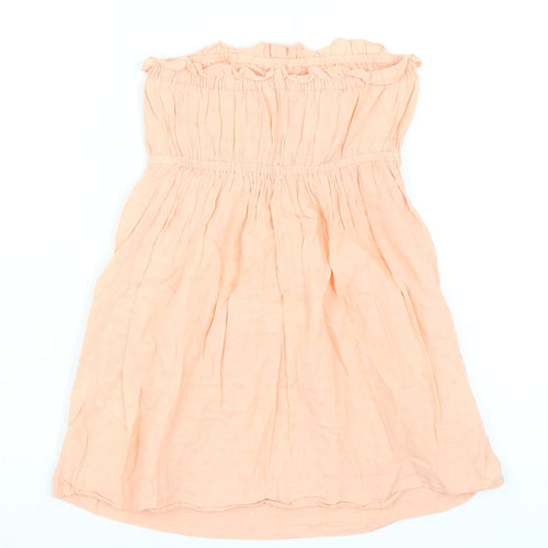 New Look Womens Orange 100% Cotton Basic Blouse Size 10 Off the Shoulder - High Empire Line