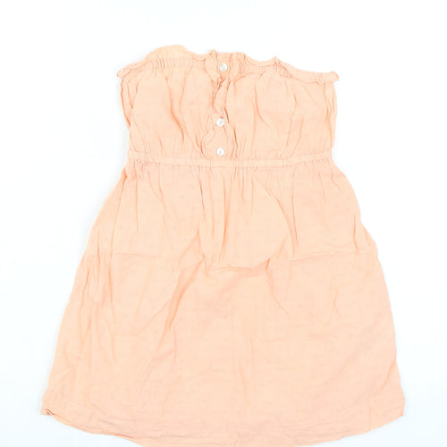 New Look Womens Orange 100% Cotton Basic Blouse Size 10 Off the Shoulder - High Empire Line