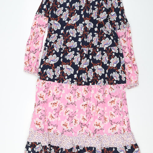 Per Una Womens Multicoloured Floral Cotton Maxi Size 6 V-Neck Pullover