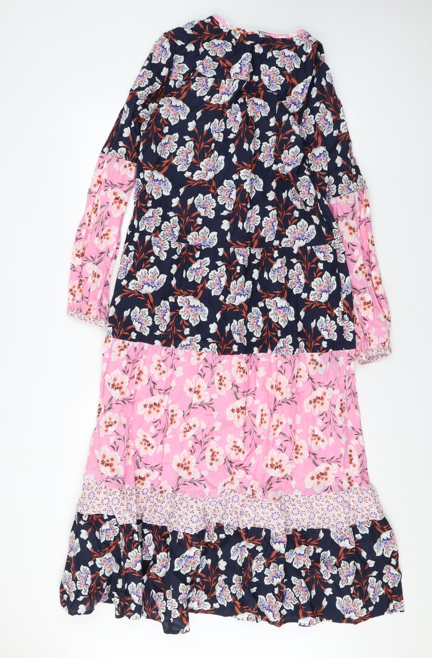 Per Una Womens Multicoloured Floral Cotton Maxi Size 6 V-Neck Pullover