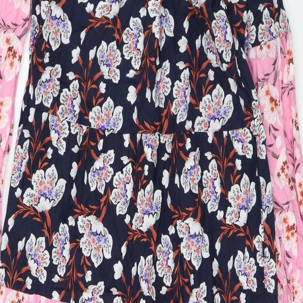 Per Una Womens Multicoloured Floral Cotton Maxi Size 6 V-Neck Pullover