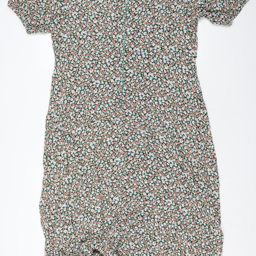 Marks and Spencer Womens Multicoloured Floral Viscose Maxi Size 20 Scoop Neck Zip