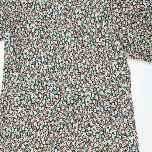 Marks and Spencer Womens Multicoloured Floral Viscose Maxi Size 20 Scoop Neck Zip
