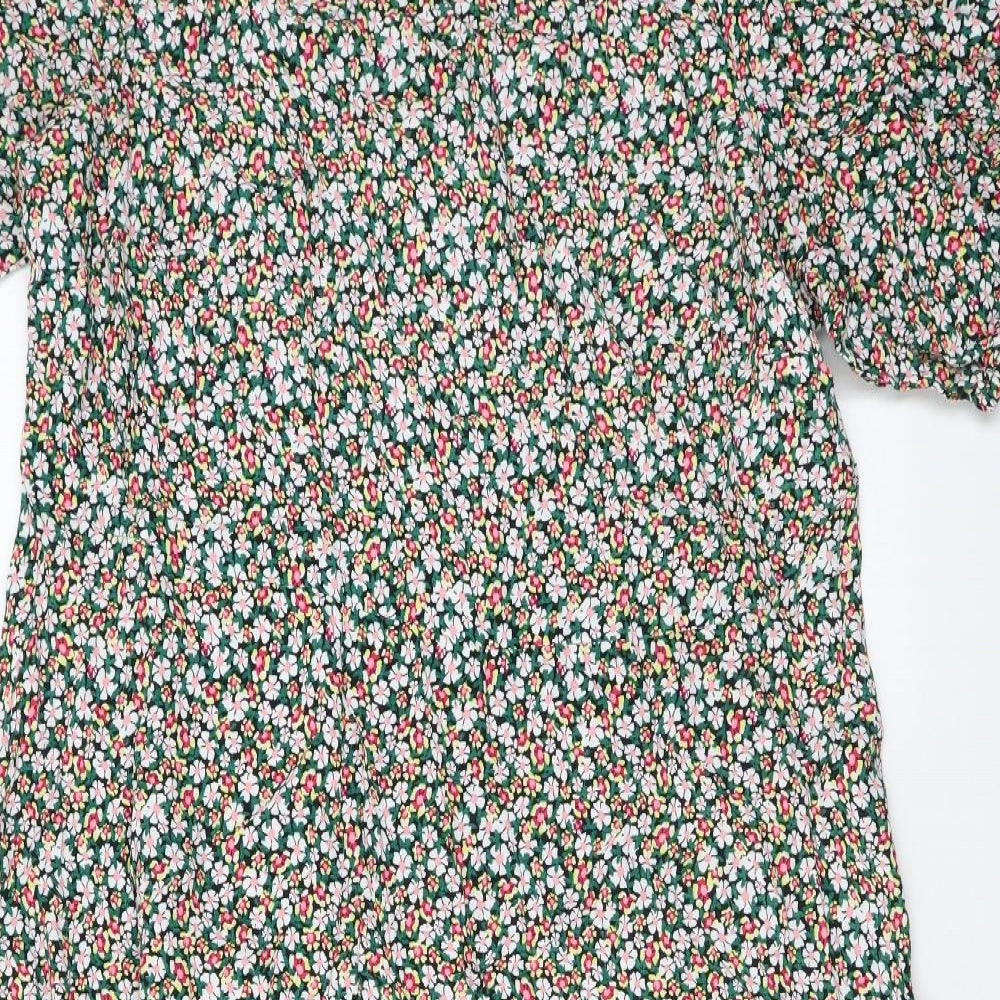 Marks and Spencer Womens Multicoloured Floral Viscose Maxi Size 20 Scoop Neck Zip