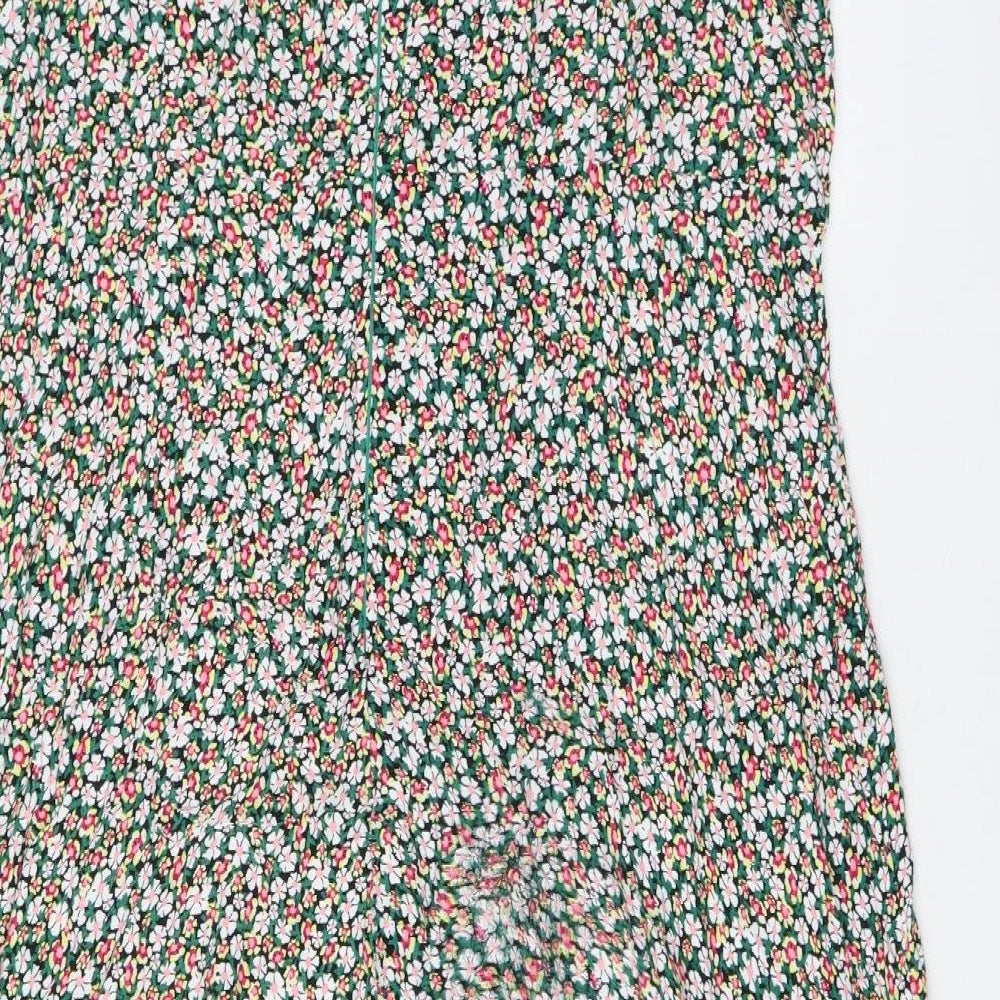 Marks and Spencer Womens Multicoloured Floral Viscose Maxi Size 20 Scoop Neck Zip