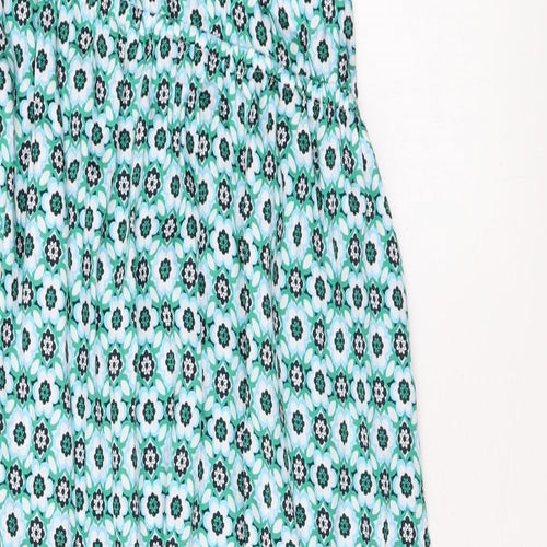 Marks and Spencer Womens Blue Floral Polyester Maxi Size 22 Square Neck Pullover