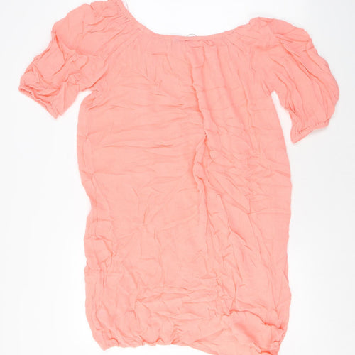 Marks and Spencer Womens Orange Viscose A-Line Size 10 Off the Shoulder Pullover