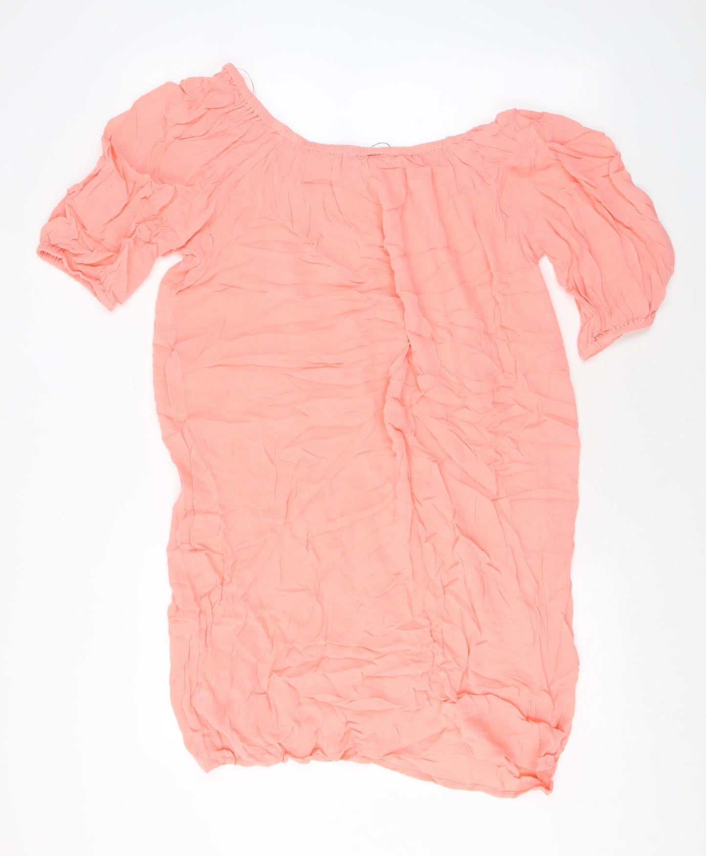 Marks and Spencer Womens Orange Viscose A-Line Size 10 Off the Shoulder Pullover