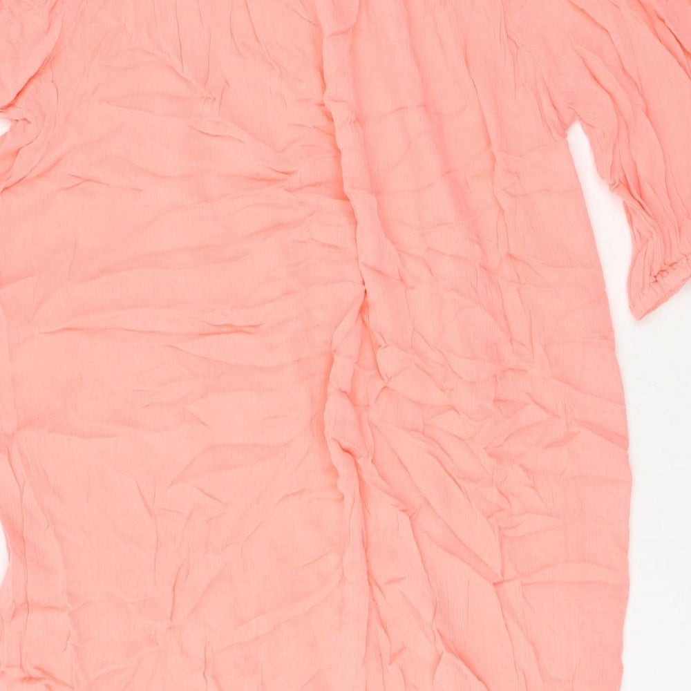 Marks and Spencer Womens Orange Viscose A-Line Size 10 Off the Shoulder Pullover