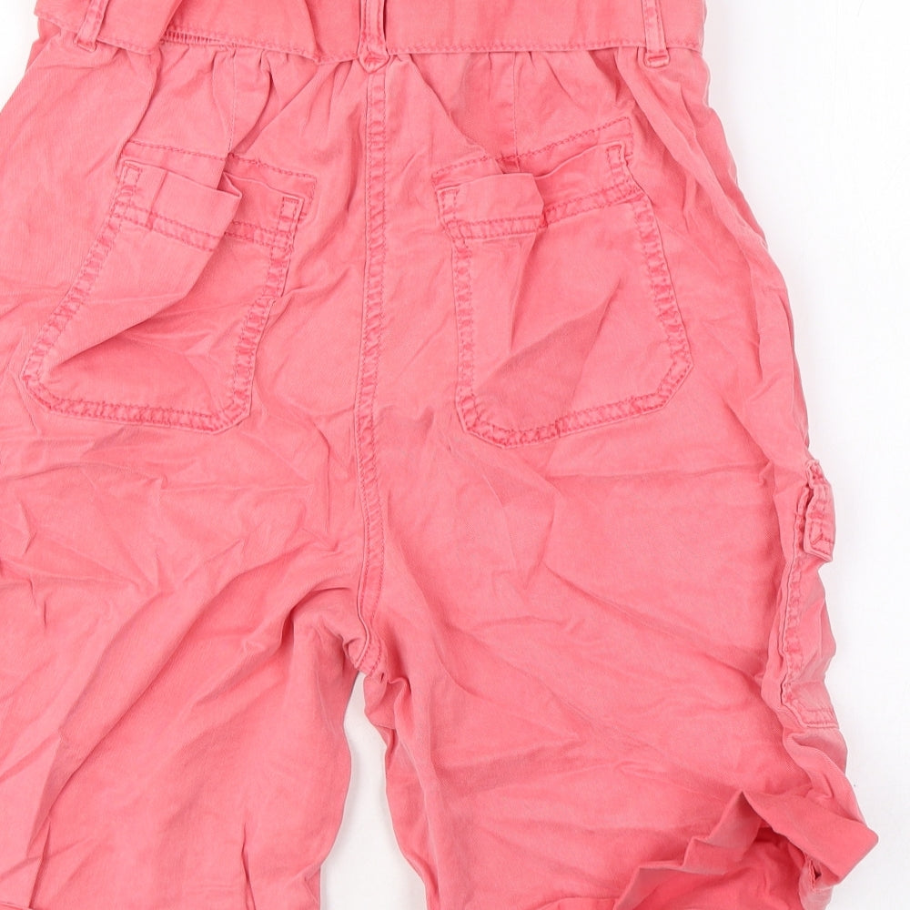 Marks and Spencer Womens Pink Lyocell Cargo Shorts Size 8 L7 in Regular Zip - Pockets