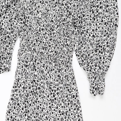Marks and Spencer Womens White Floral Viscose Maxi Size 6 Off the Shoulder Pullover
