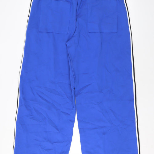 Marks and Spencer Womens Blue Viscose Jogger Trousers Size 16 L30 in Regular Drawstring