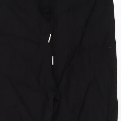 Marks and Spencer Womens Black Lyocell Trousers Size 10 L29 in Regular Drawstring