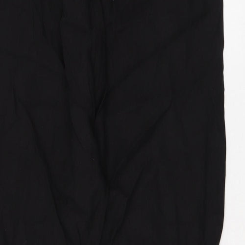 Marks and Spencer Womens Black Lyocell Trousers Size 10 L29 in Regular Drawstring