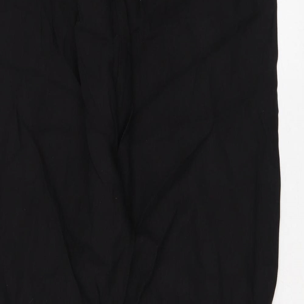 Marks and Spencer Womens Black Lyocell Trousers Size 10 L29 in Regular Drawstring