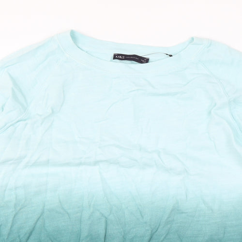 Marks and Spencer Womens Blue Cotton Pullover Sweatshirt Size 14 Pullover