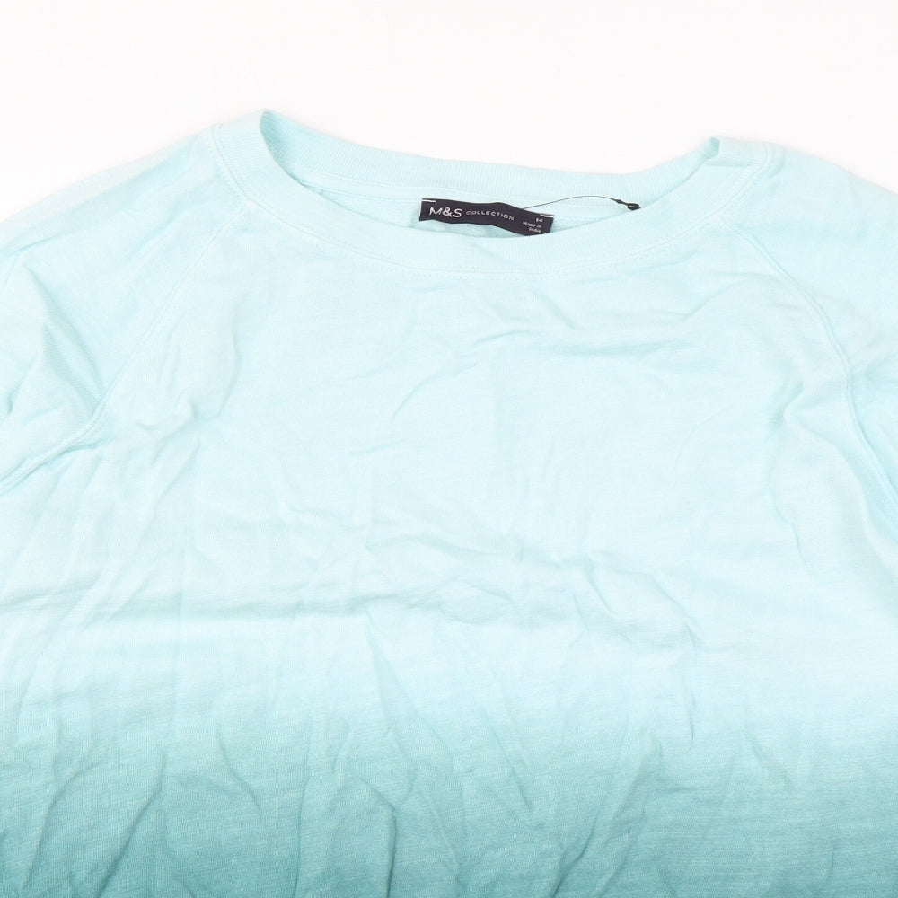 Marks and Spencer Womens Blue Cotton Pullover Sweatshirt Size 14 Pullover