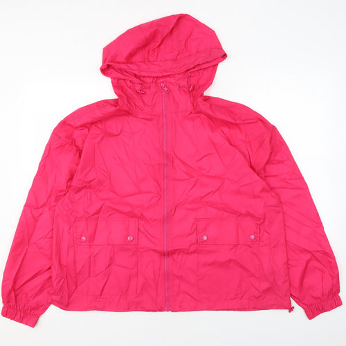 Marks and Spencer Womens Pink Rain Coat Jacket Size L Zip