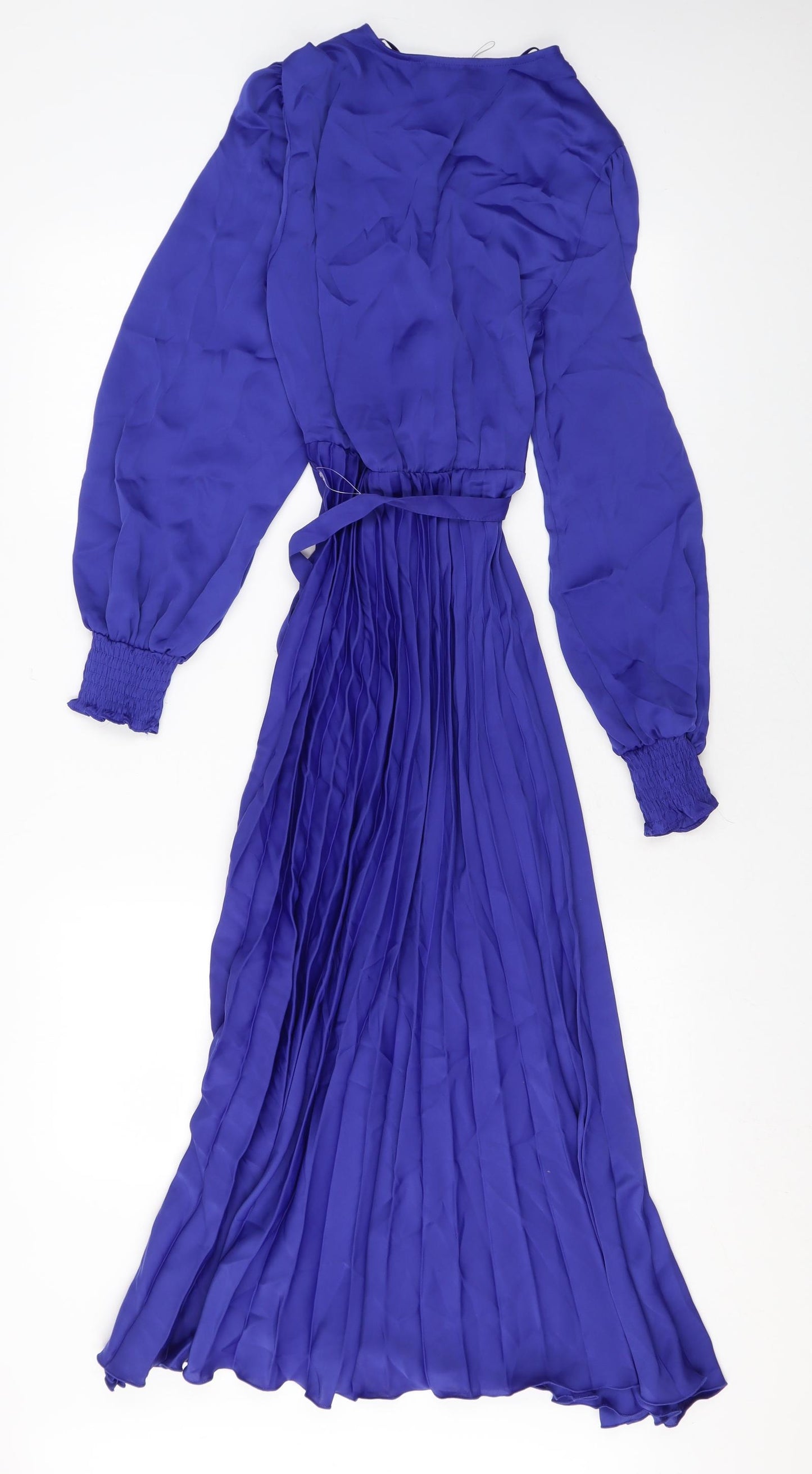 Marks and Spencer Womens Blue Polyester Maxi Size 10 Boat Neck Pullover