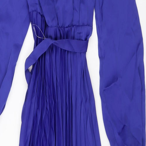 Marks and Spencer Womens Blue Polyester Maxi Size 10 Boat Neck Pullover