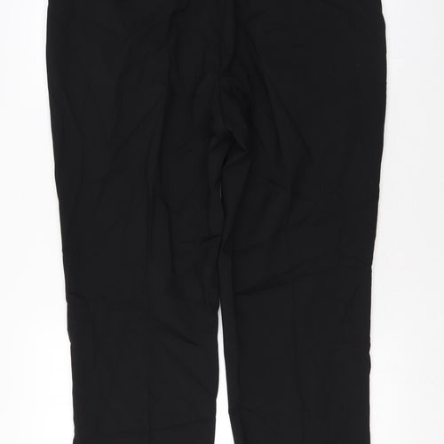 Marks and Spencer Mens Black Polyester Trousers Size 38 in L27 in Regular Zip
