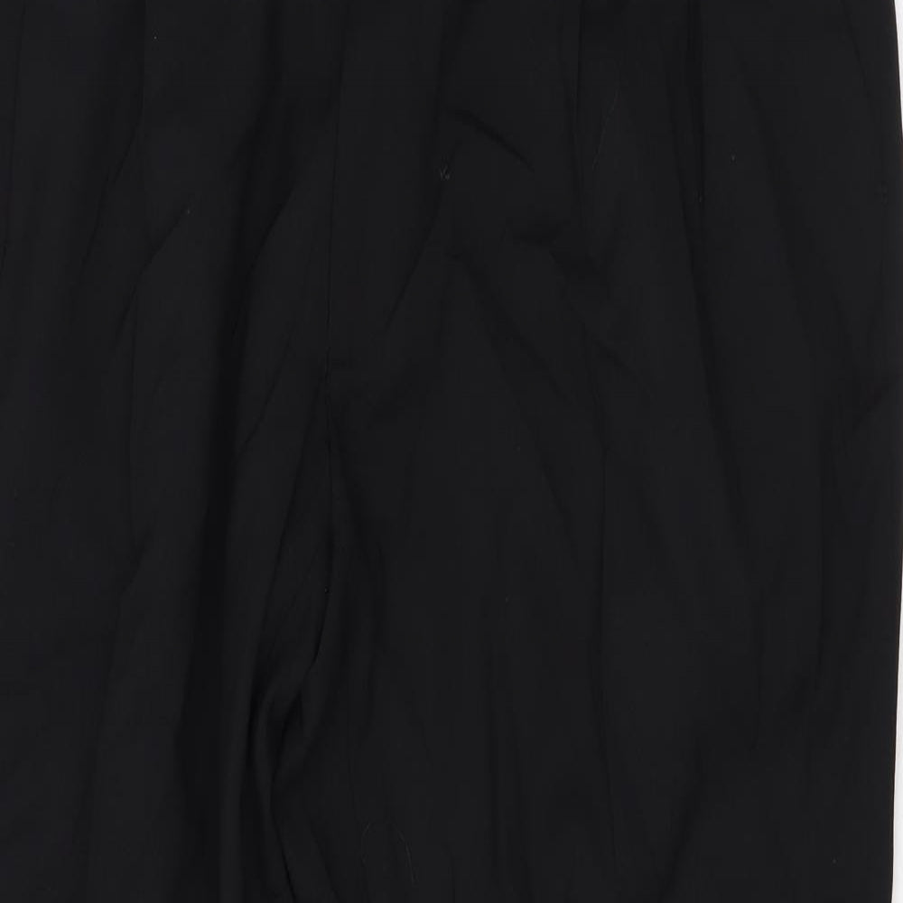 Marks and Spencer Mens Black Polyester Trousers Size 38 in L27 in Regular Zip