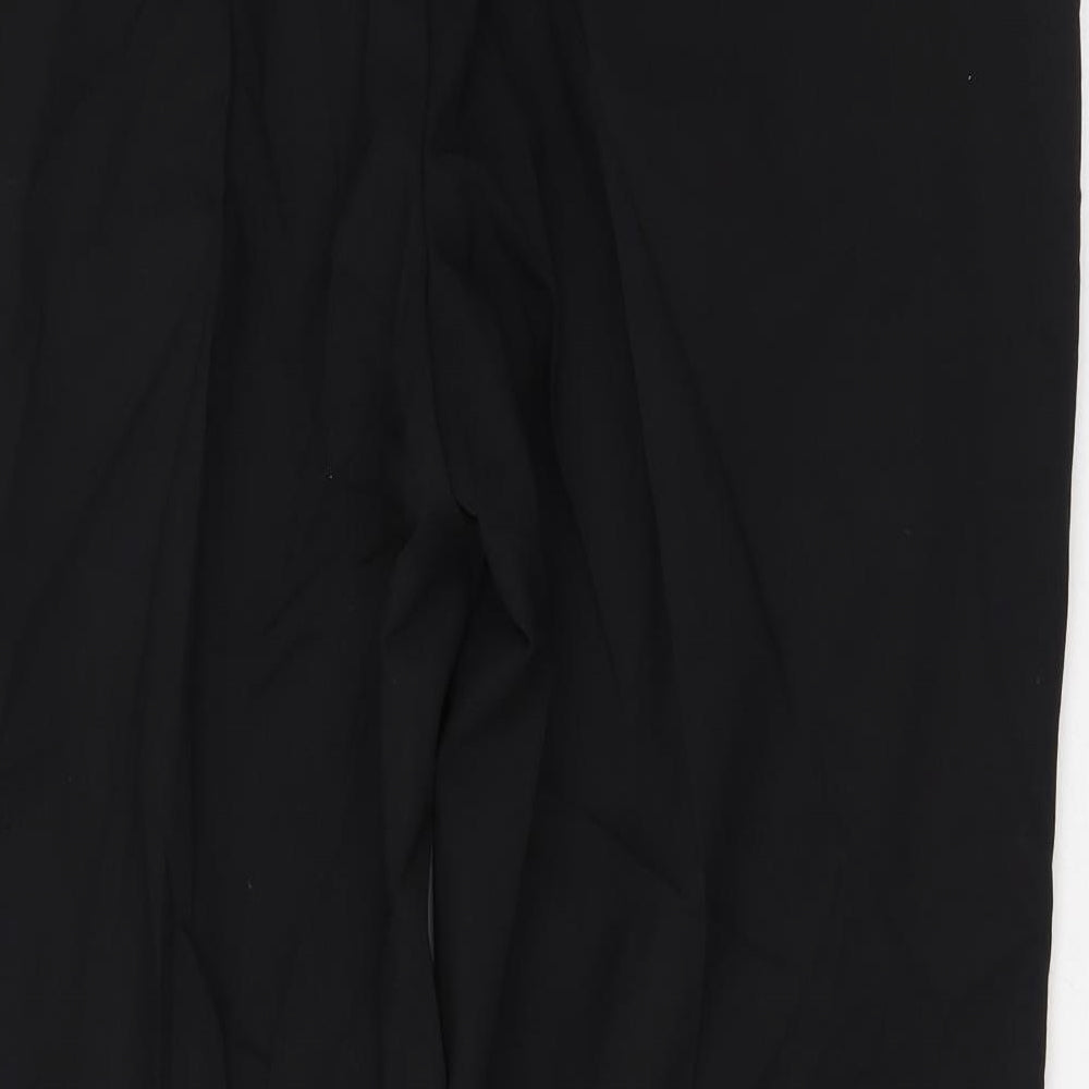 Marks and Spencer Mens Black Polyester Trousers Size 38 in L27 in Regular Zip