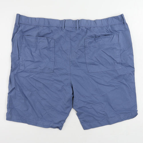 Marks and Spencer Mens Blue Cotton Chino Shorts Size 44 in L9 in Regular Zip