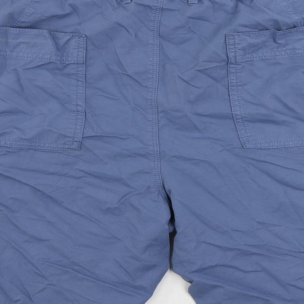 Marks and Spencer Mens Blue Cotton Chino Shorts Size 44 in L9 in Regular Zip