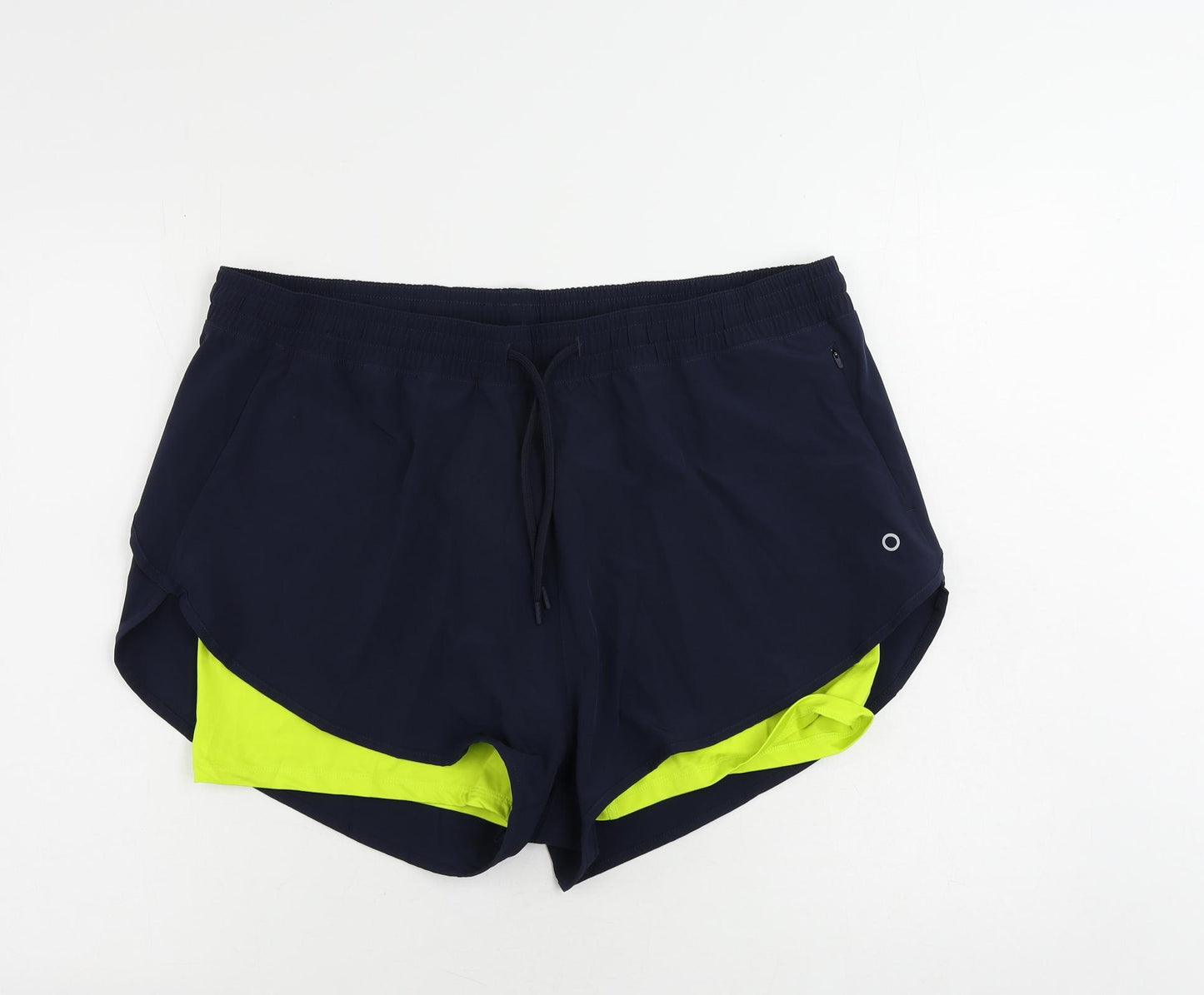 GOODMOVE Womens Blue Polyester Athletic Shorts Size 18 L3 in Regular Drawstring