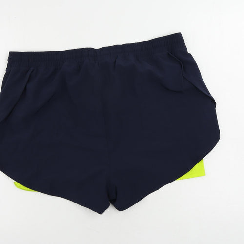 GOODMOVE Womens Blue Polyester Athletic Shorts Size 18 L3 in Regular Drawstring