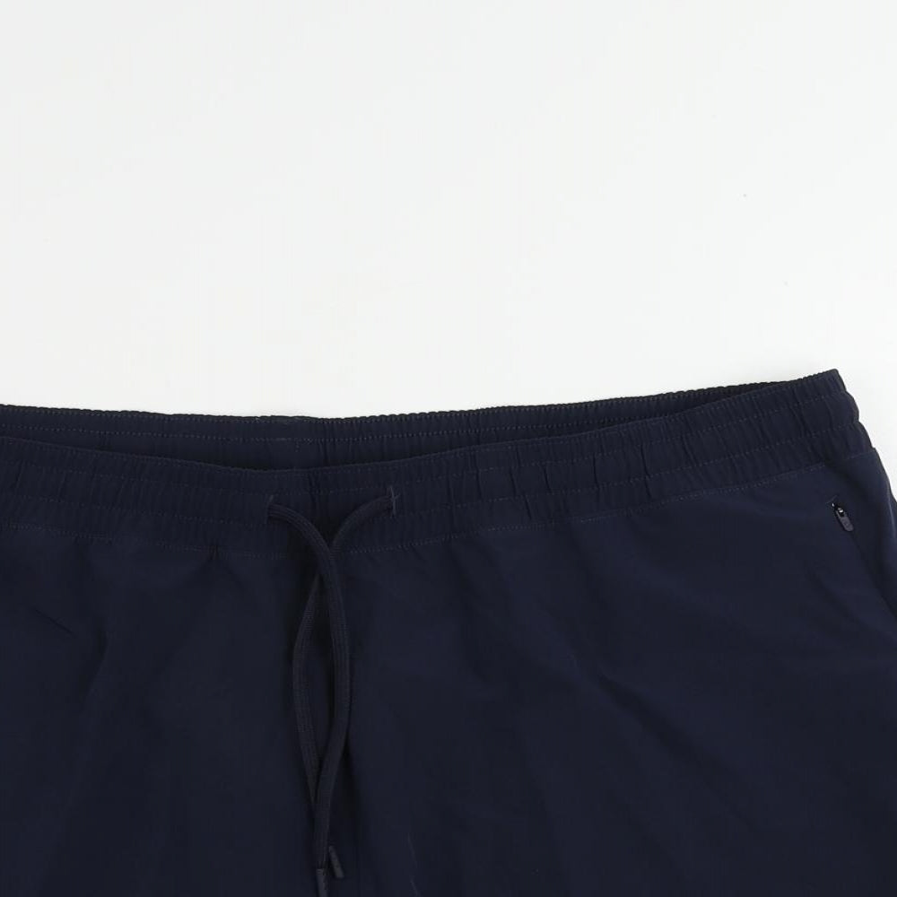 GOODMOVE Womens Blue Polyester Athletic Shorts Size 18 L3 in Regular Drawstring