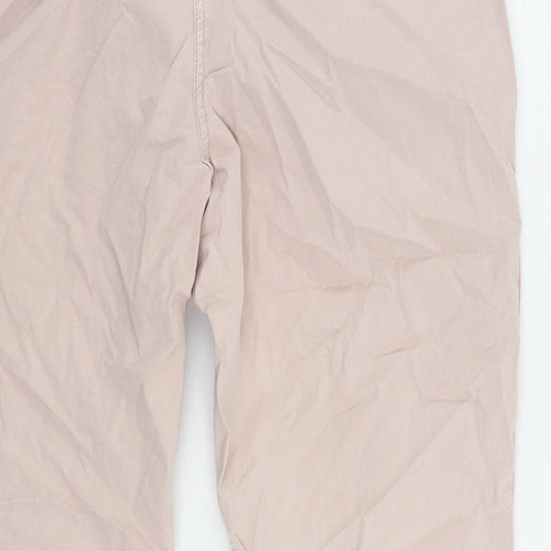 Marks and Spencer Womens Pink Cotton Chino Trousers Size 20 L25 in Regular Zip