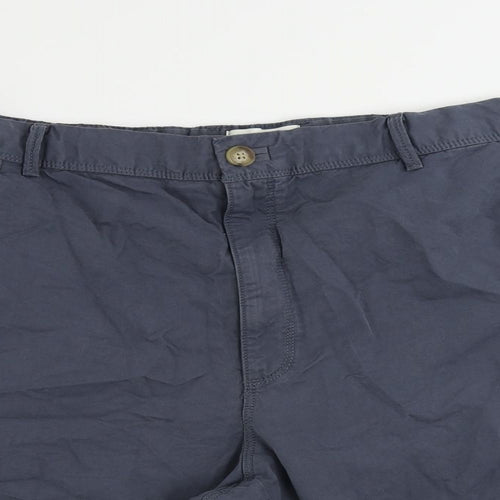 Marks and Spencer Mens Grey Cotton Chino Shorts Size 42 in L10 in Regular Zip